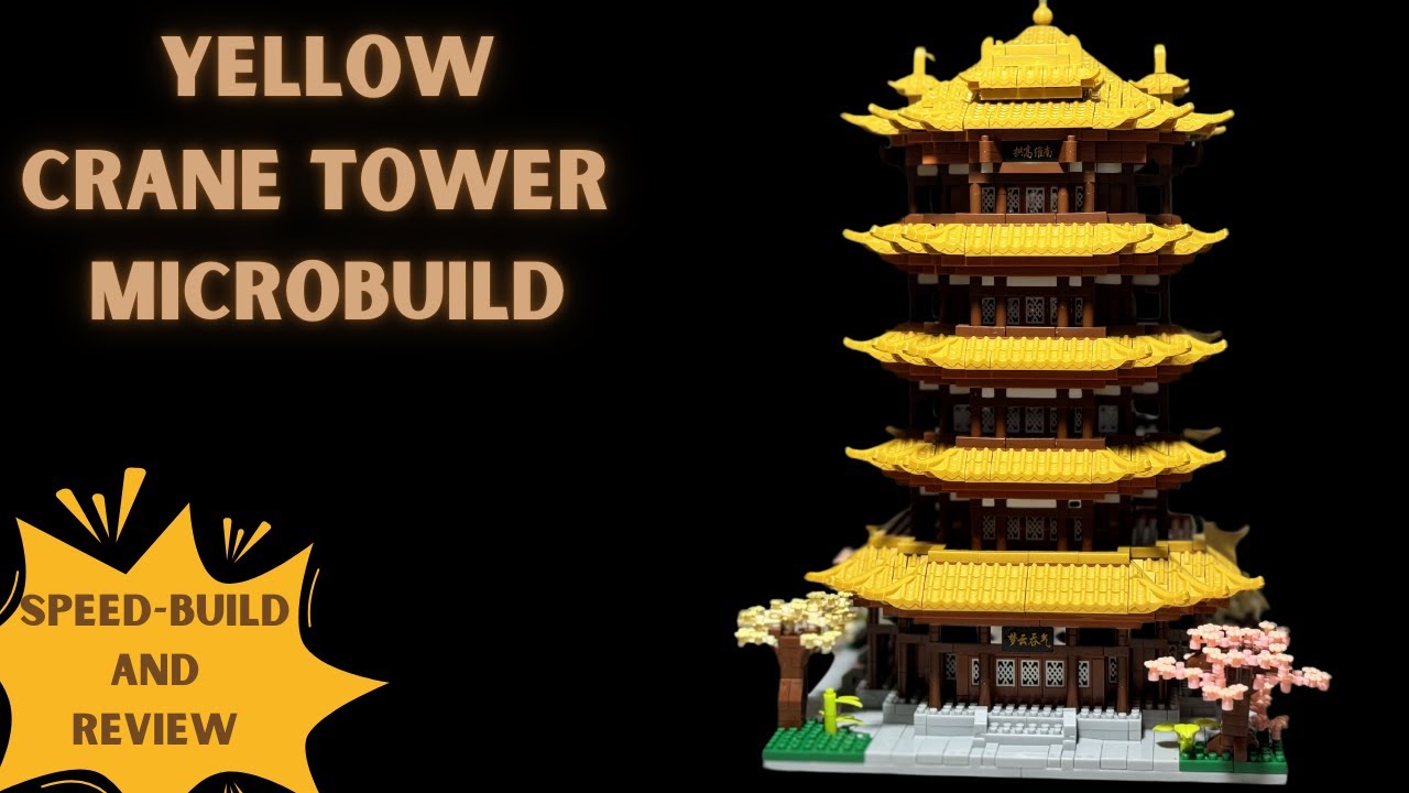 Chinese Yellow Crane Tower Microbuild Speed Build and Review #nanobricks #speedbuild #lego