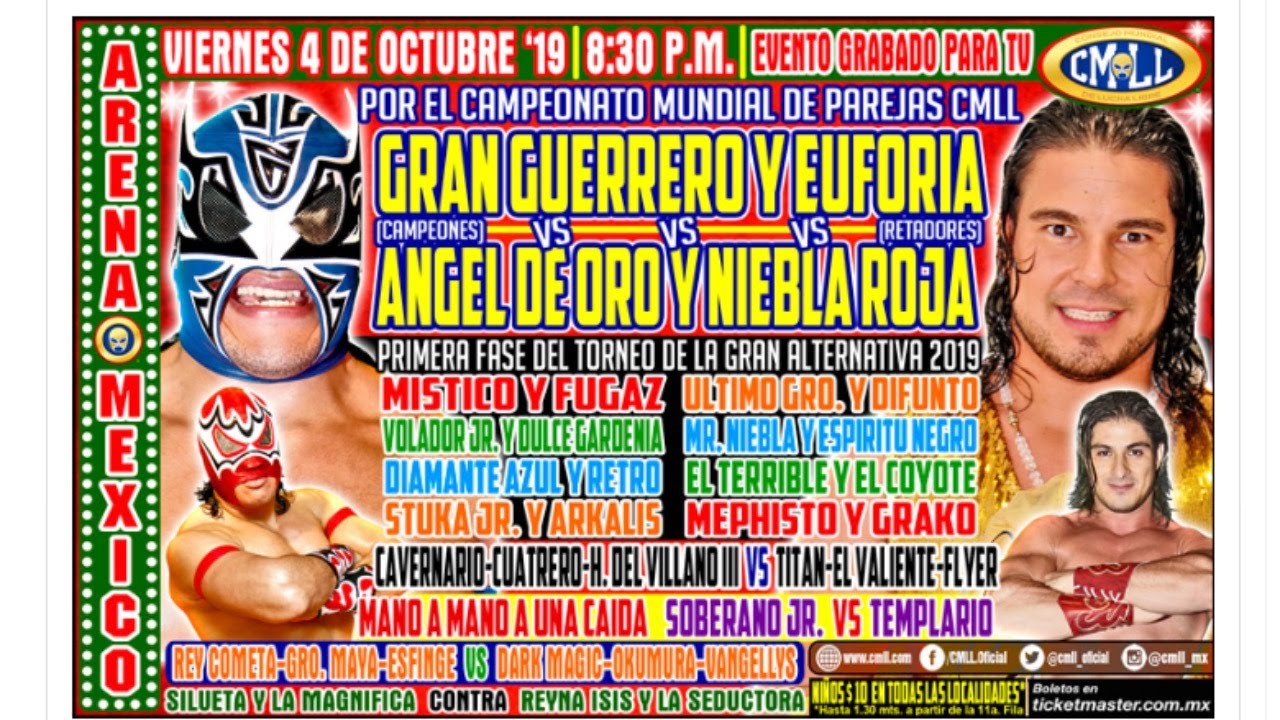LUCHA LIBRE VIERNES ESPECTACULAR DE ARENA MEXICO 4 DE OCTUBRE DE 2019 FUNCION COMPLETA