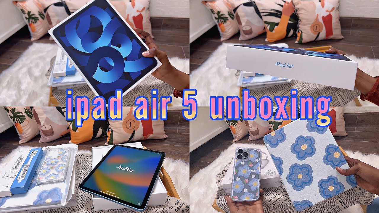 فتح ايباد اير 5 ازرق 2022 + ملحقات الايباد من شي ان 🌿💙 UNBOXING Apple IPAD AIR BLUE 5TH GENERATION