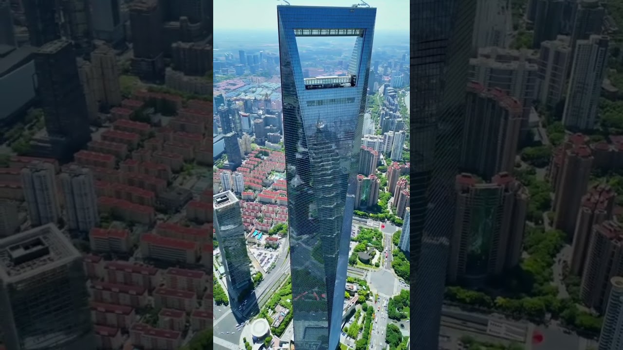 The 492-meter-tall Shanghai World Financial Center #aerial #skyscraper #dronevideo
