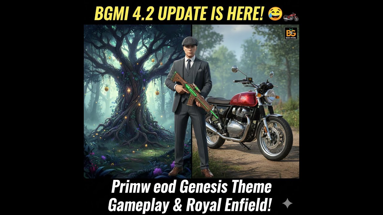 BGMI 4.2 UPDATE IS HERE! 😍 Primewood Genesis Theme Gameplay & Royal Enfield! 🏍️