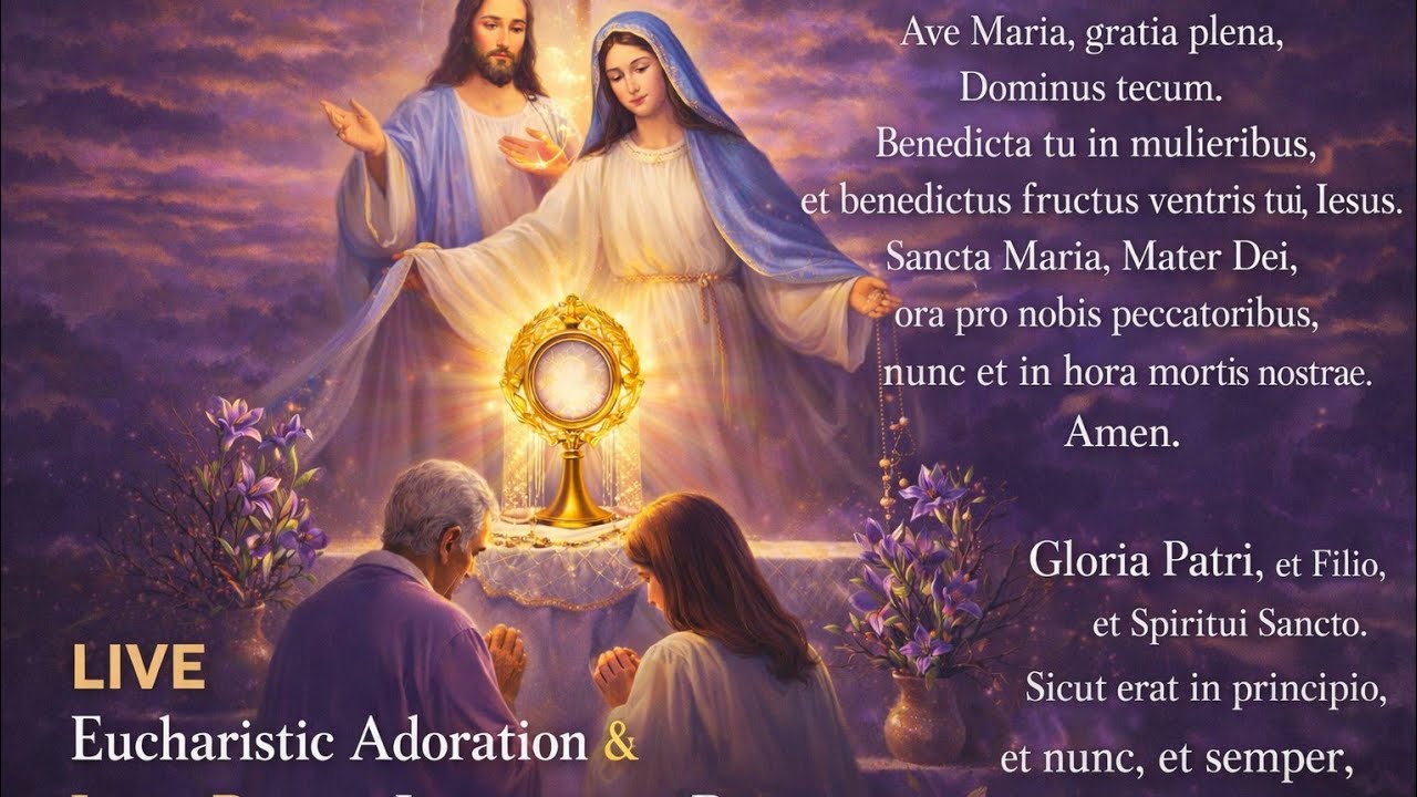 🔴 LIVE EUCHARISTIC ADORATION | Jesus Present • Peace • Latin Rosary