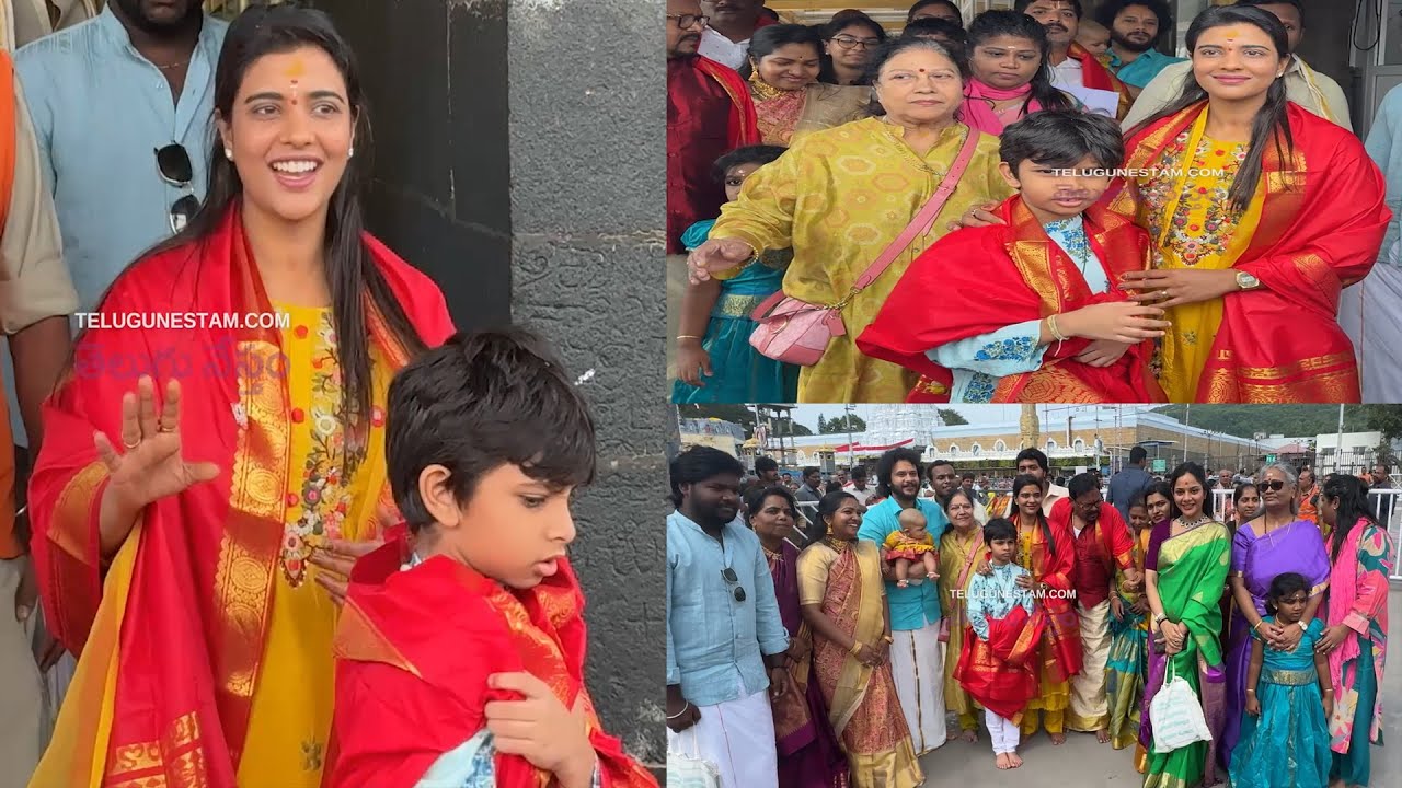 Telugu Tamil Cinema Actress Aishwarya Rajesh Spotted At Tirumala Temple With Her Family