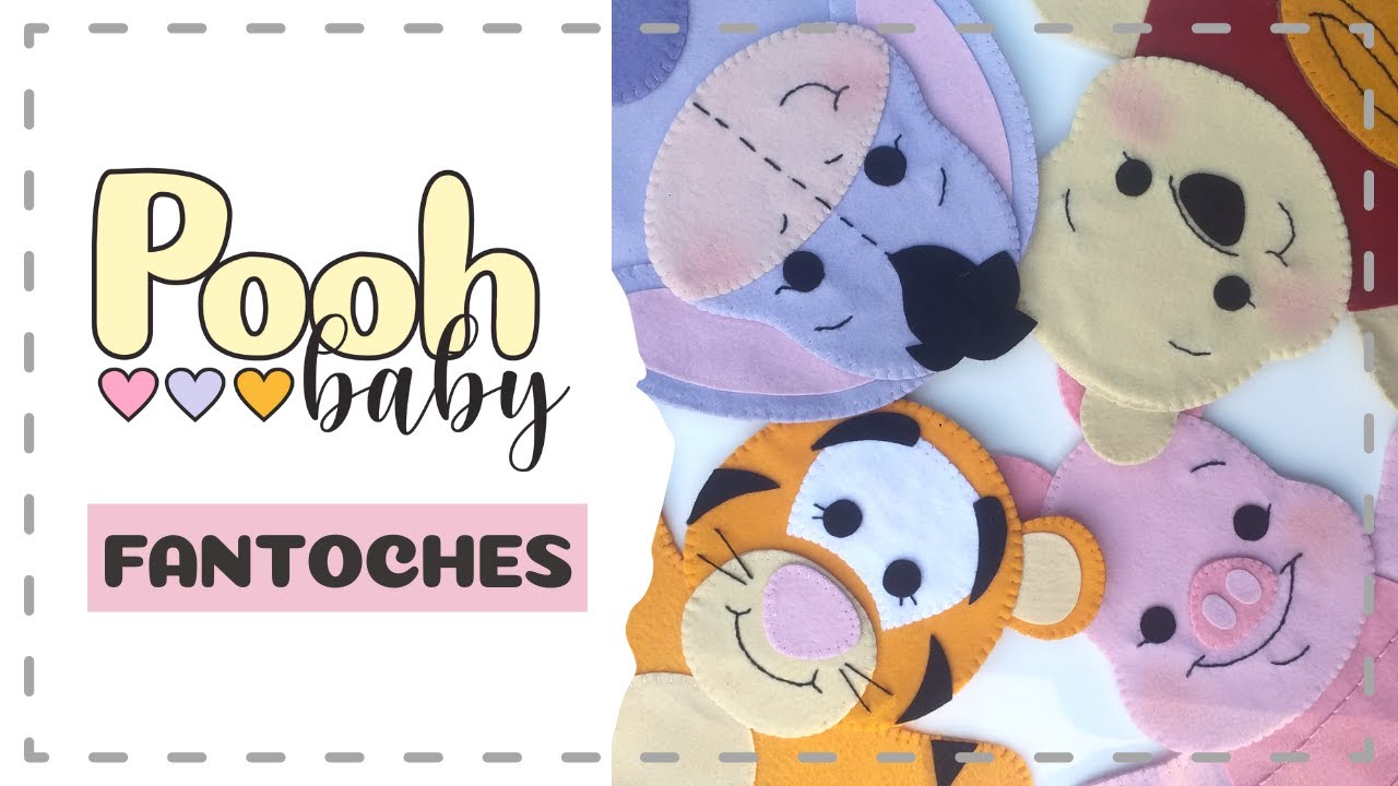 Fantoches Pooh Baby em Feltro - Pooh, Tigrão, Leitão e Bizonho