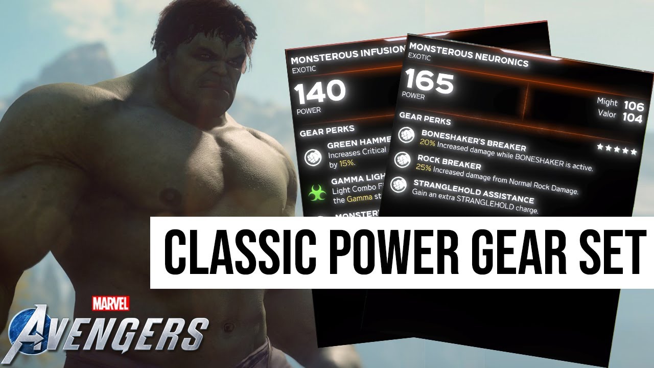 Marvel's Avengers - Gear Guide: Hulk - Classic Power (Monstrous) Gear Set