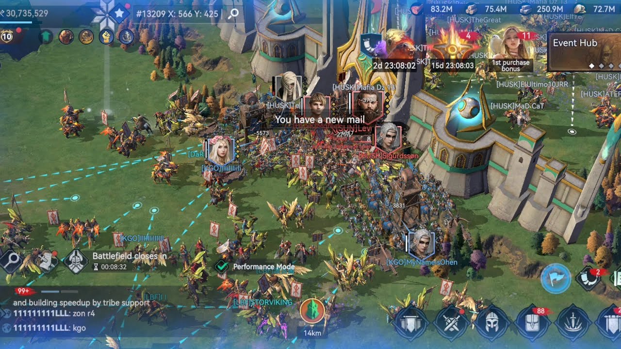 ⚔️LEVEL 8  PASS BATTLE ⚔️255+244+269 Vs 251+273+259 ✌️ Secured All Passes😊ZONE 4::Kvk 6 #vikingrise 