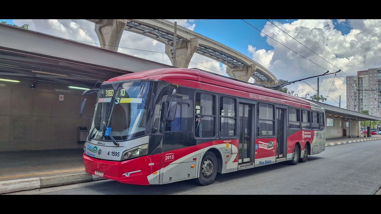 4 1595 - Caio Millenium BRT Trólebus Scania K270UB 15 Metros (Som do Motor)