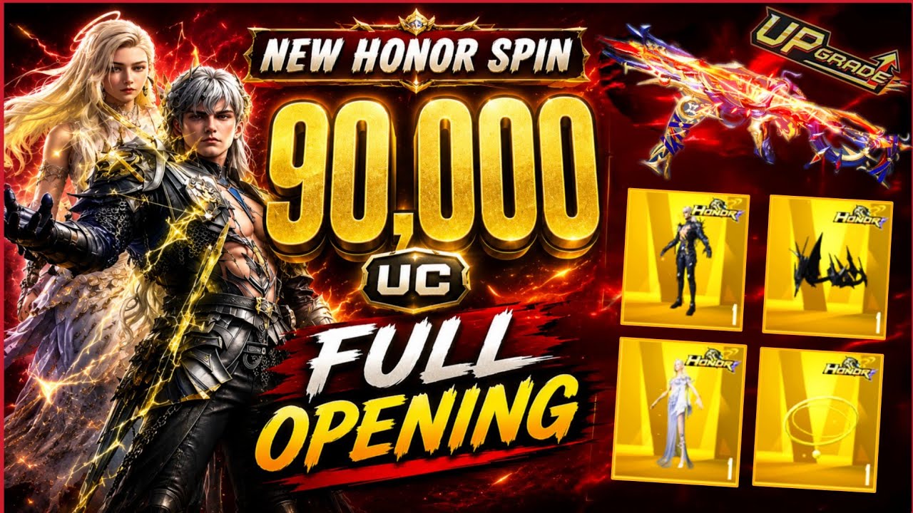 90000 UC HONOR SPIN OPENING 😱 | New Honor Spin Rewards + Tips And Tricks 