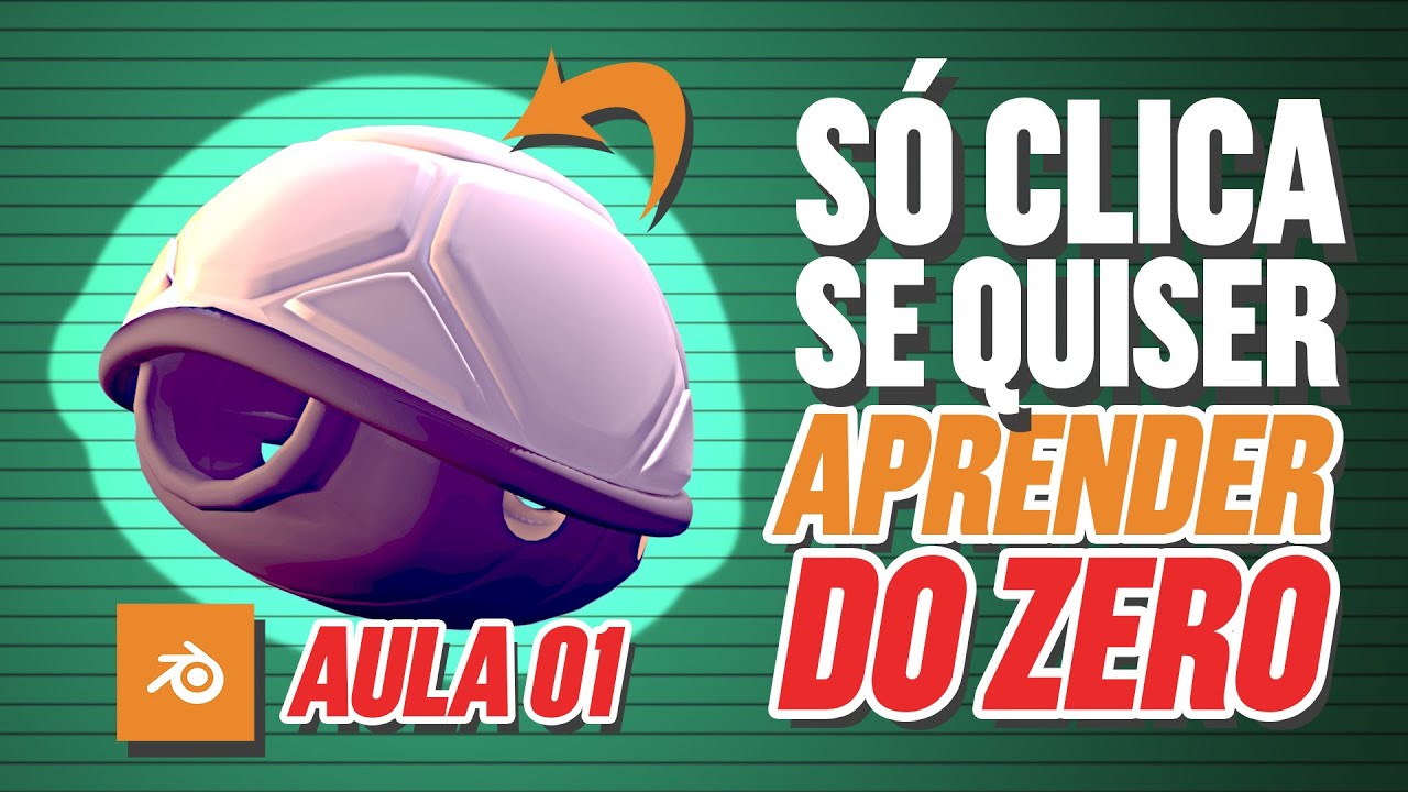 CURSO GRATUITO de MODELAGEM 3D para JOGOS ( Iniciante ) =  Concha Mario Kart - aula 01