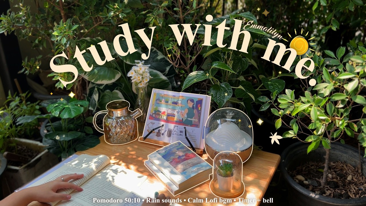 🌳3-HOUR Study With Me • Rain sounds☔+ Lofi bgm • Pomodoro 50-10 • Day315🌿