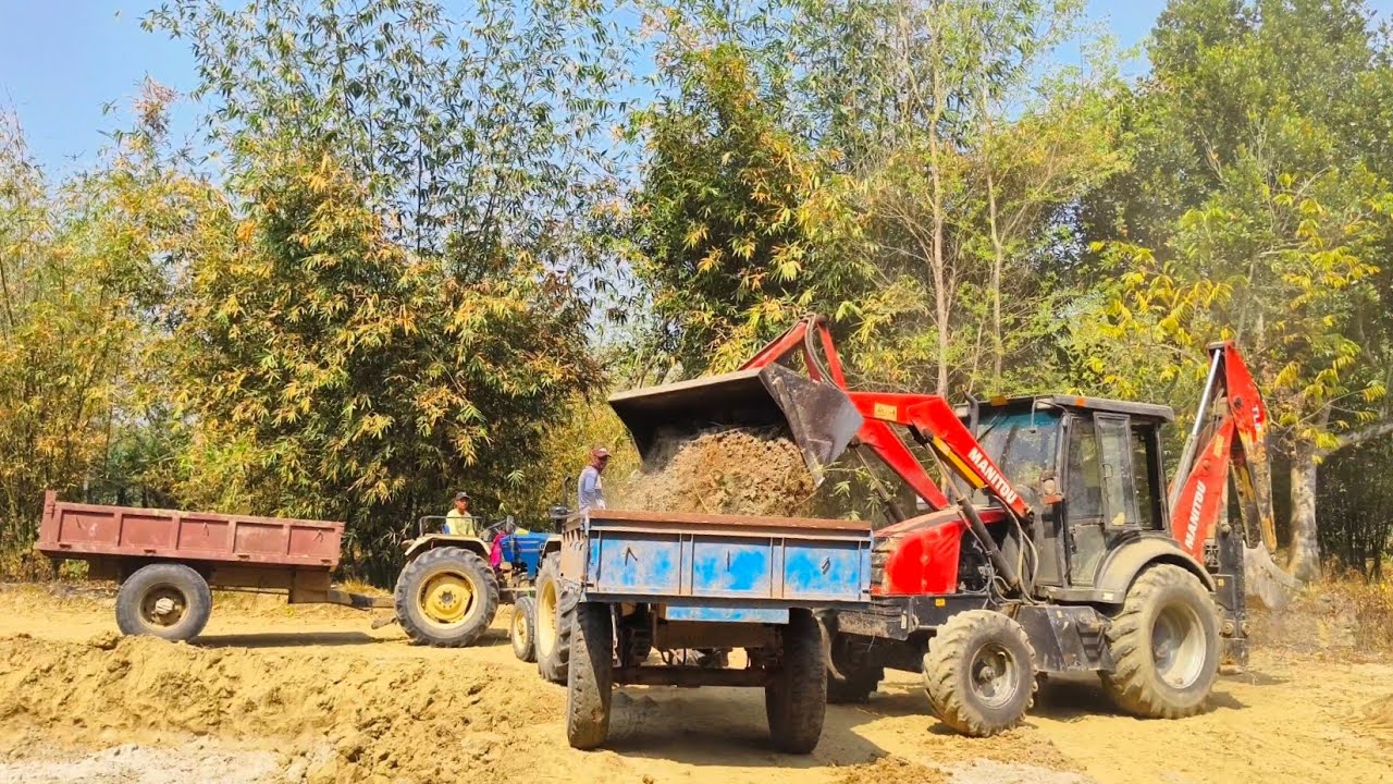 Jcb 3dx machine trolley loading and mud making 🚜 