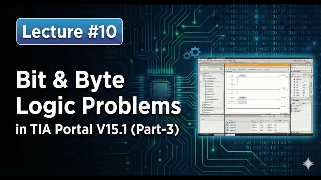 Lecture #10 | Bit & Byte Logic Problems in TIA Portal V15.1 (Part-3)