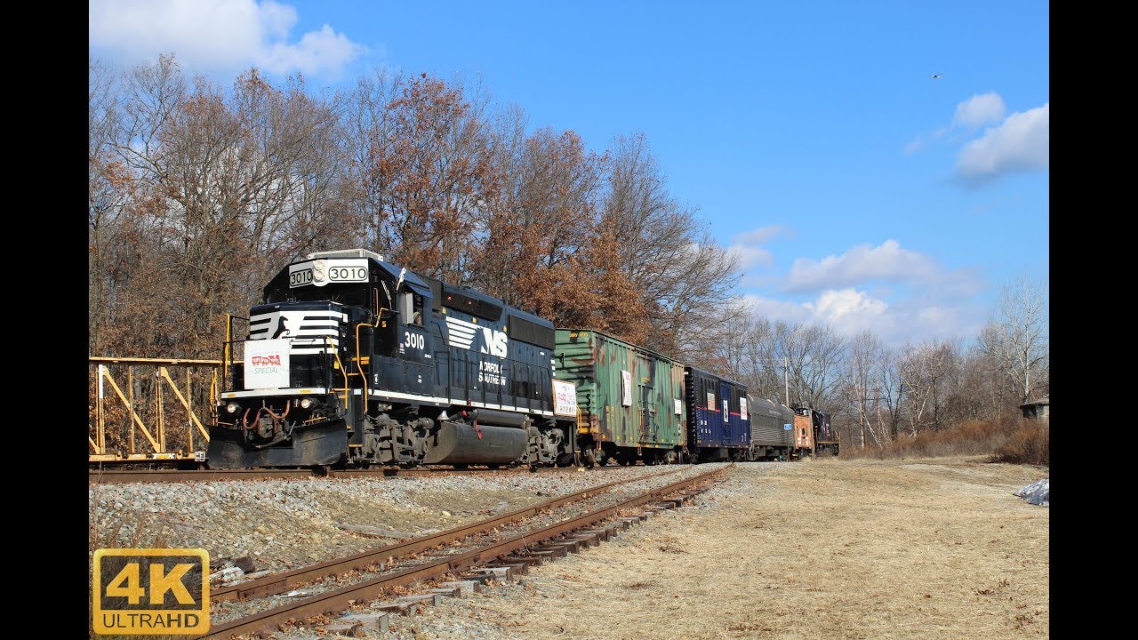 ⁴ᴷ Toys 4 Tots Train Chase Over The Dover and Rockaway River Railroad