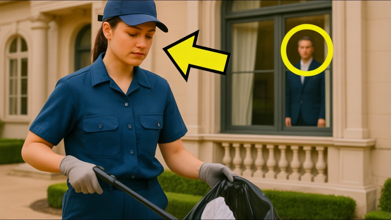 UNE BELLE ÉBOUEURE VINT AU MANOIR… SANS VOIR LE RICHE PROPRIÉTAIRE L'OBSERVER PAR LA FENÊTRE