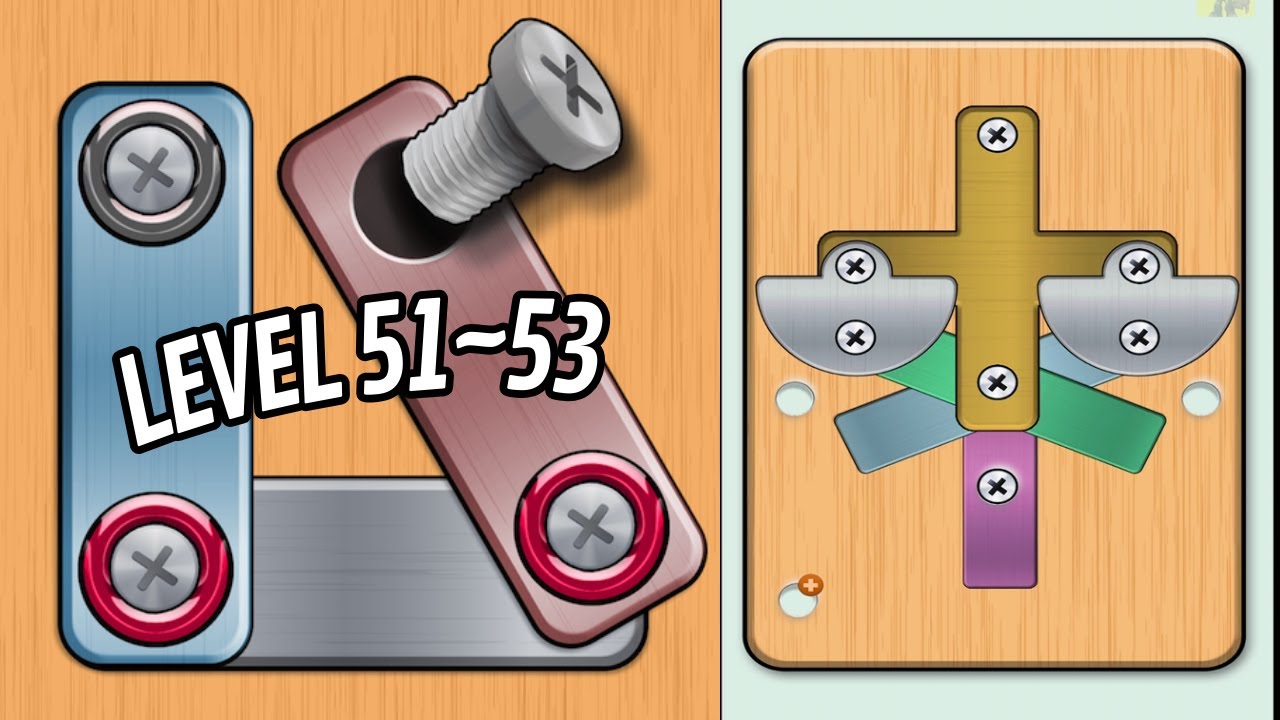 🏅 NUTS AND BOLTS - SCREW PUZZLE 🤪 Level 51~53 🧩 Gameplay Walkthrough