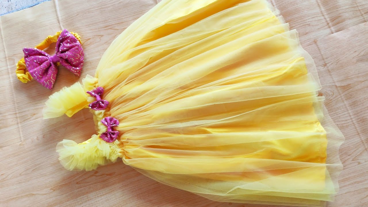 DIY : baby frock cutting and stitching / frills frock design / 4 year baby frock stitching video