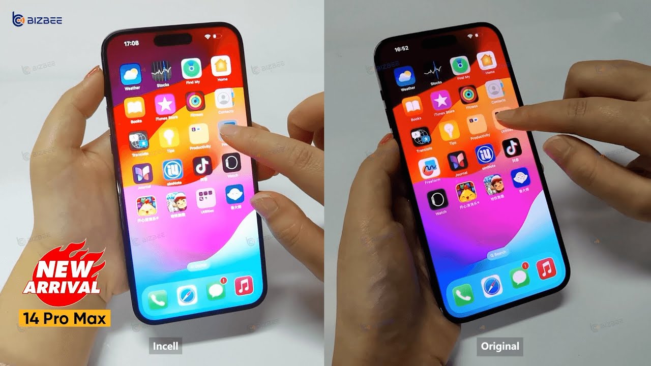 Comparison Test between NCC Prime Incell Screen and Original Screen for iPhone 14 Pro Max