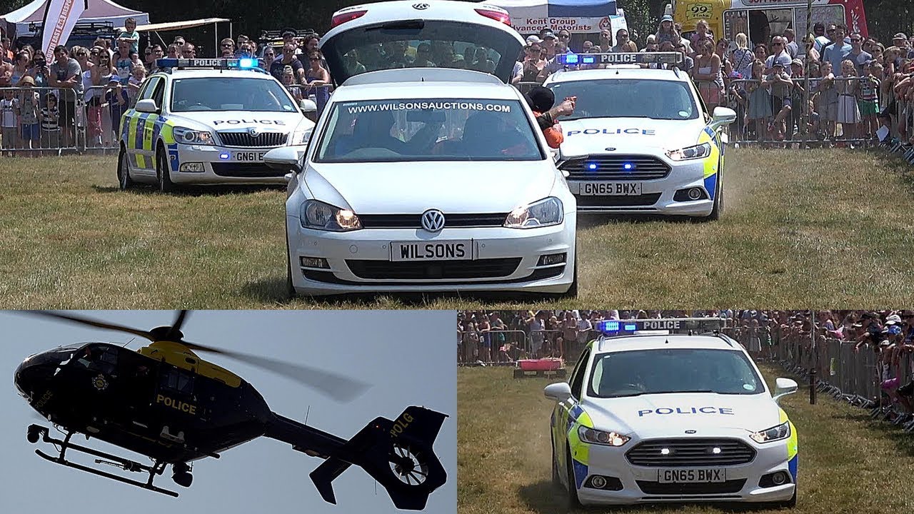 Kent Police Open Day 2018 - Police dog chase and Helicopter!