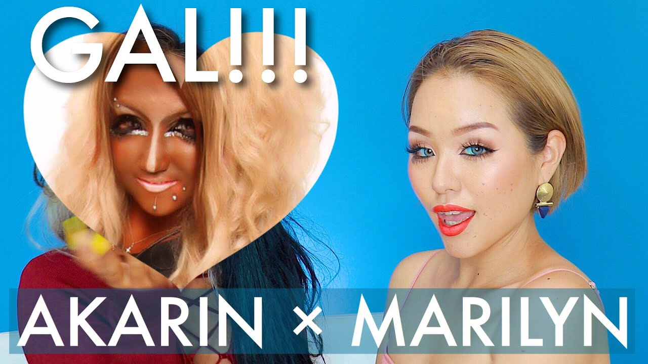 ガン黒ギャルのあかりんに私の毎日メイクをしてみた♡