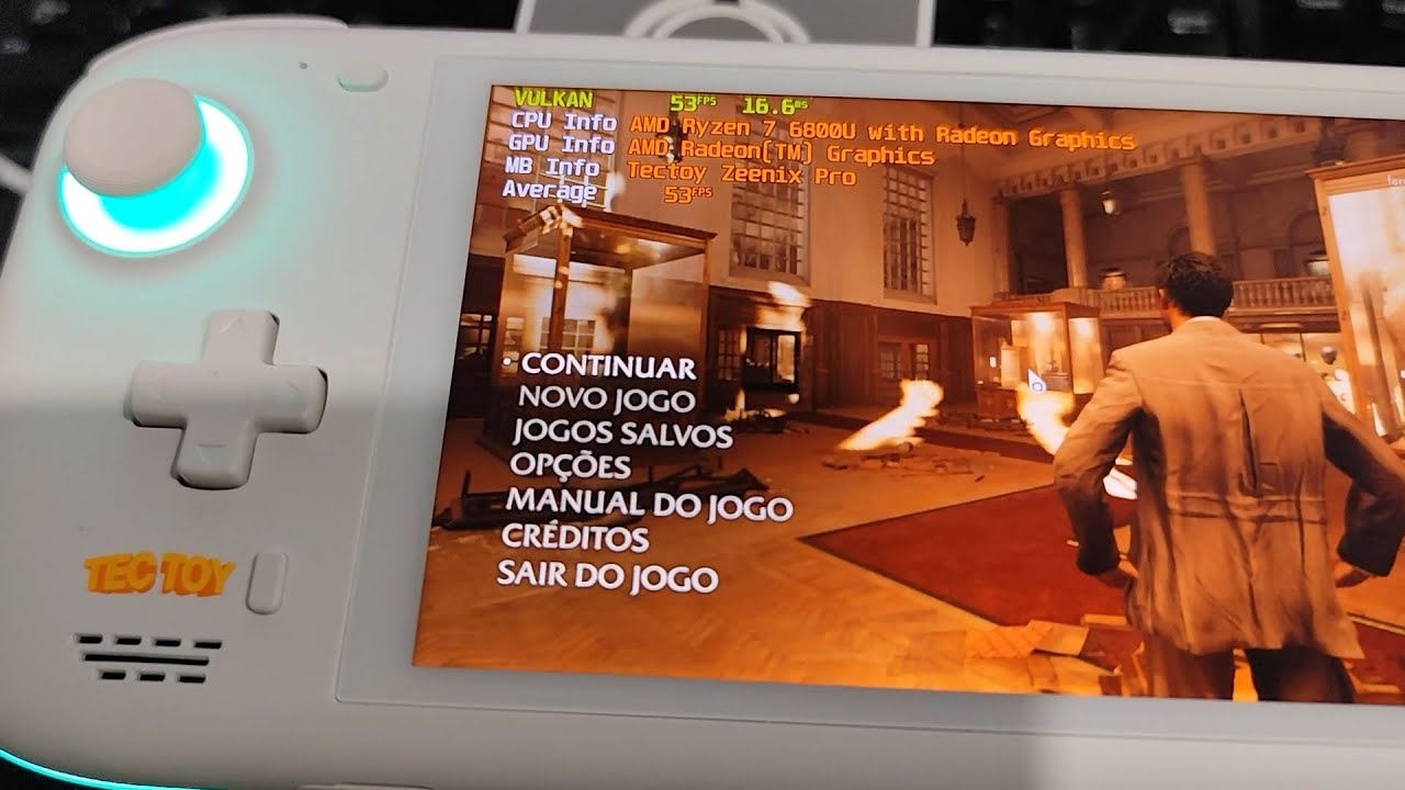 Indiana Jones e o Grande Circulo rodando no Zeenix Pro