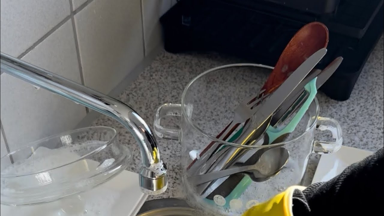 Oddly Satisfying Sunrise Dishwashing ASMR ☀️ | Calm Water & Foam Sounds #oddlysatisfying  #asmr  