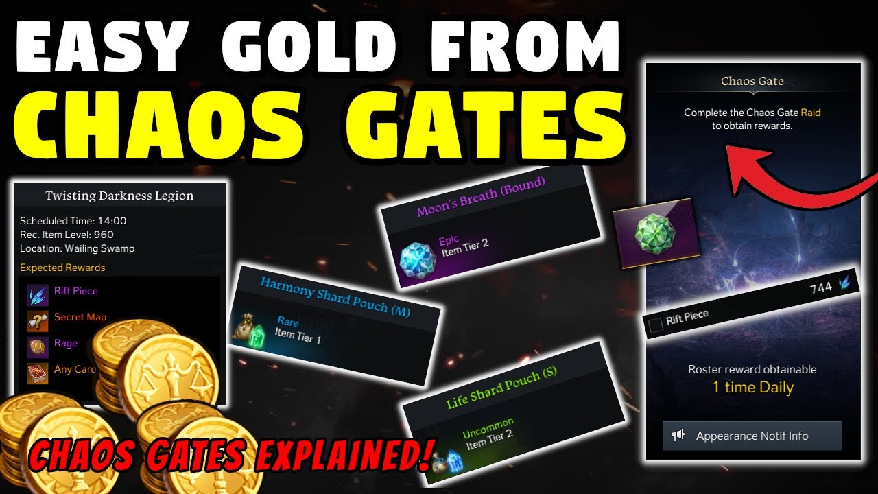 EASY 1000+ GOLD! Do Chaos Gates! Increase your Honing Chances | Explained for New Players - Lost Ark