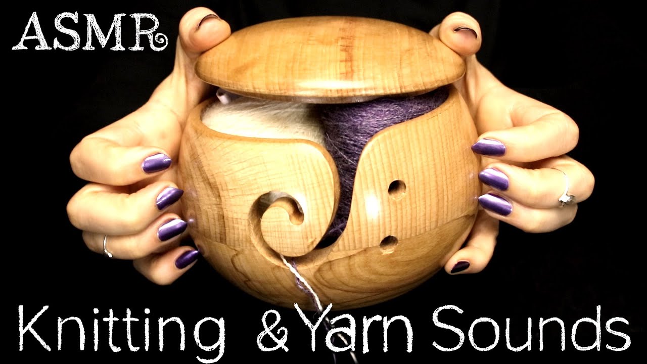 ASMR Knitting Sounds (No Talking, Yarn and Wood Sounds, Tapping, Scratching)
