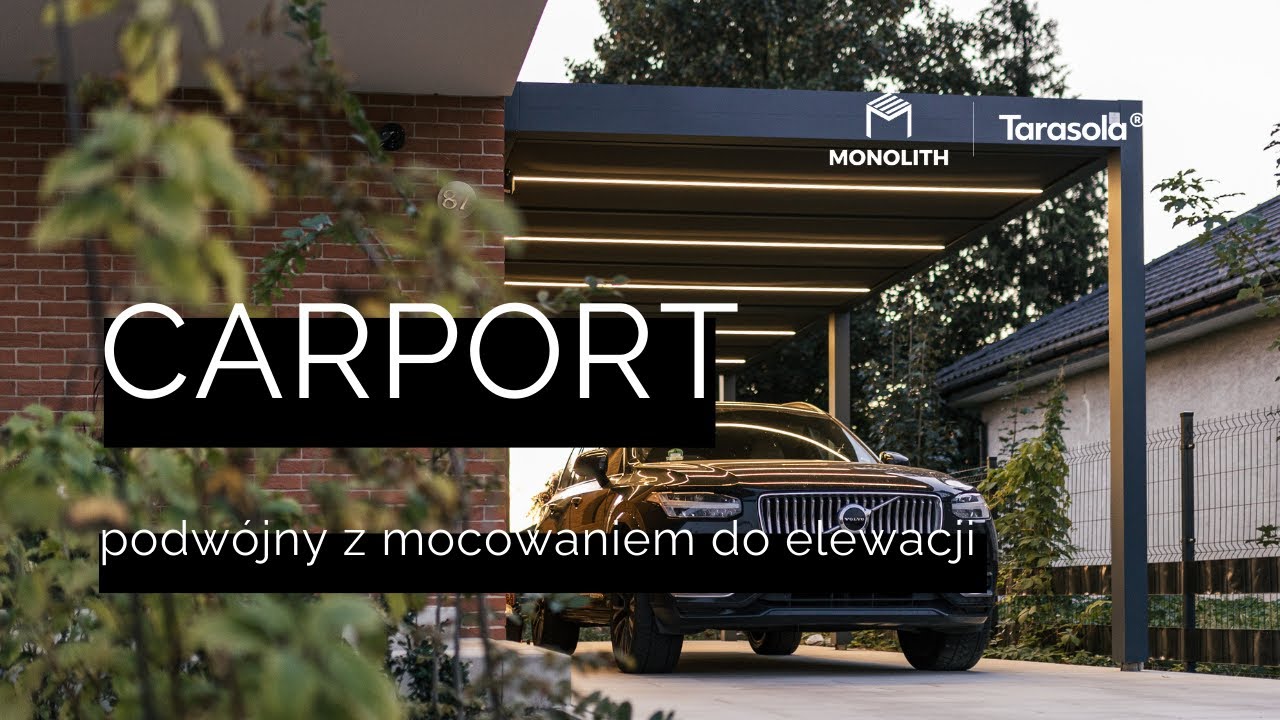 Tarasola Carport podwójny z mocowaniem do elewacji