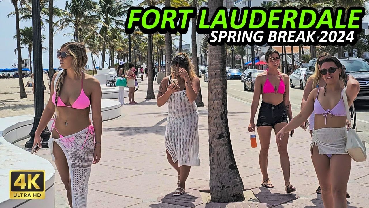 Spring Break 2024 - Fort Lauderdale - Las Olas Beach - 4K HDR 🌴