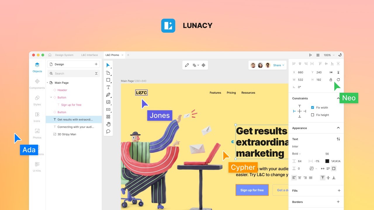 Lunacy 8. Free design tool. Faster than Figma. Smarter than Sketch.