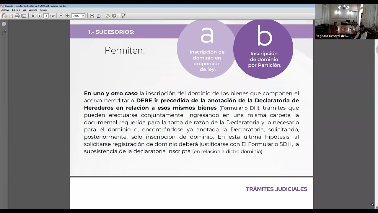 Registración de trámites Judiciales - Registro de la Propiedad