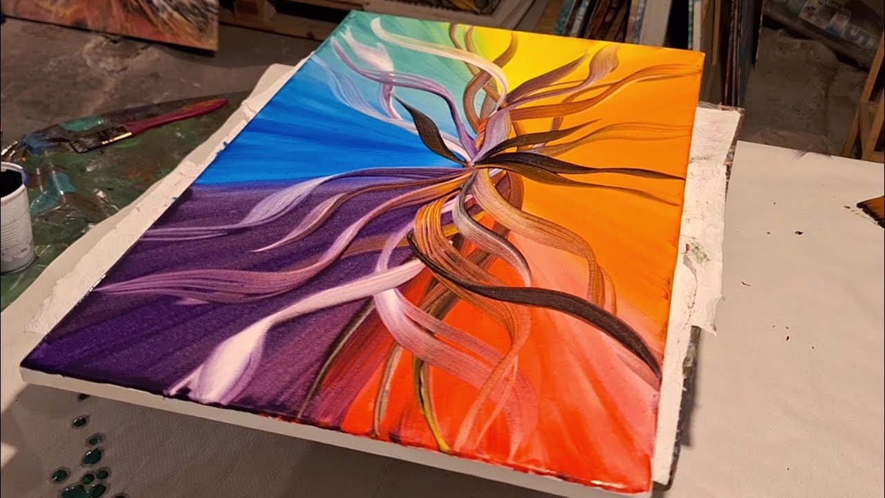 ARTE FLUIDO MÁGICO 🔥🎨  ASÍ DE FACIL PINTAR 💫🎁 ARTE Y MAGIA 🪄🖌