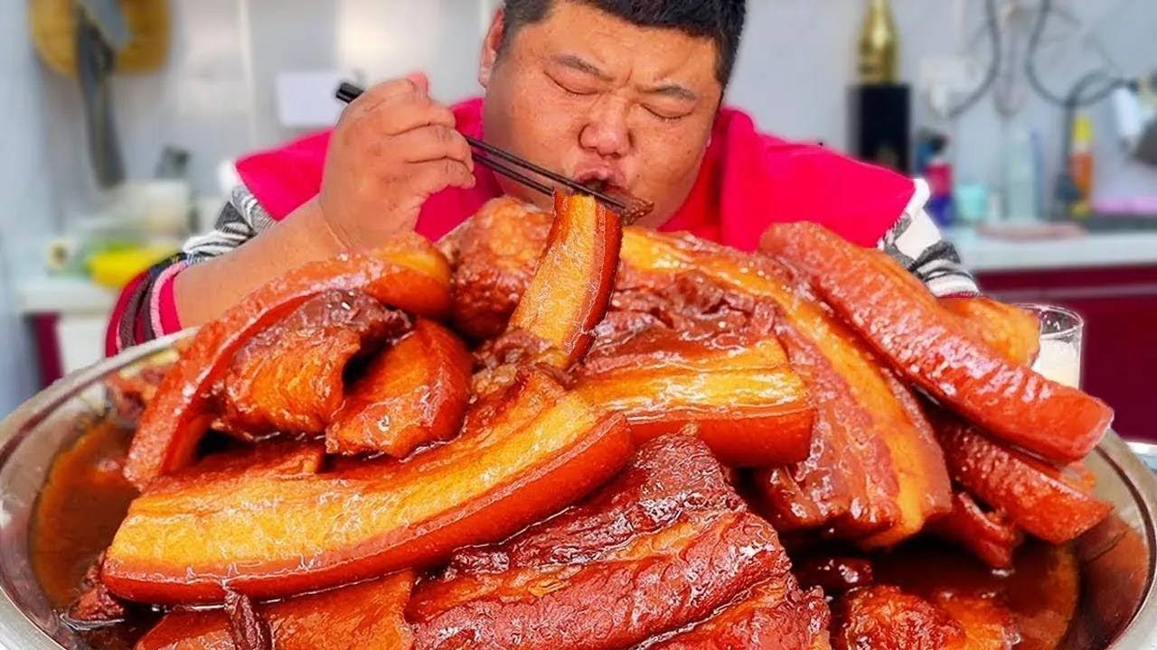 大片五花真是香！猴哥10斤猪五花做“把子肉”吃过瘾，就是太费米饭了！【胖猴仔】