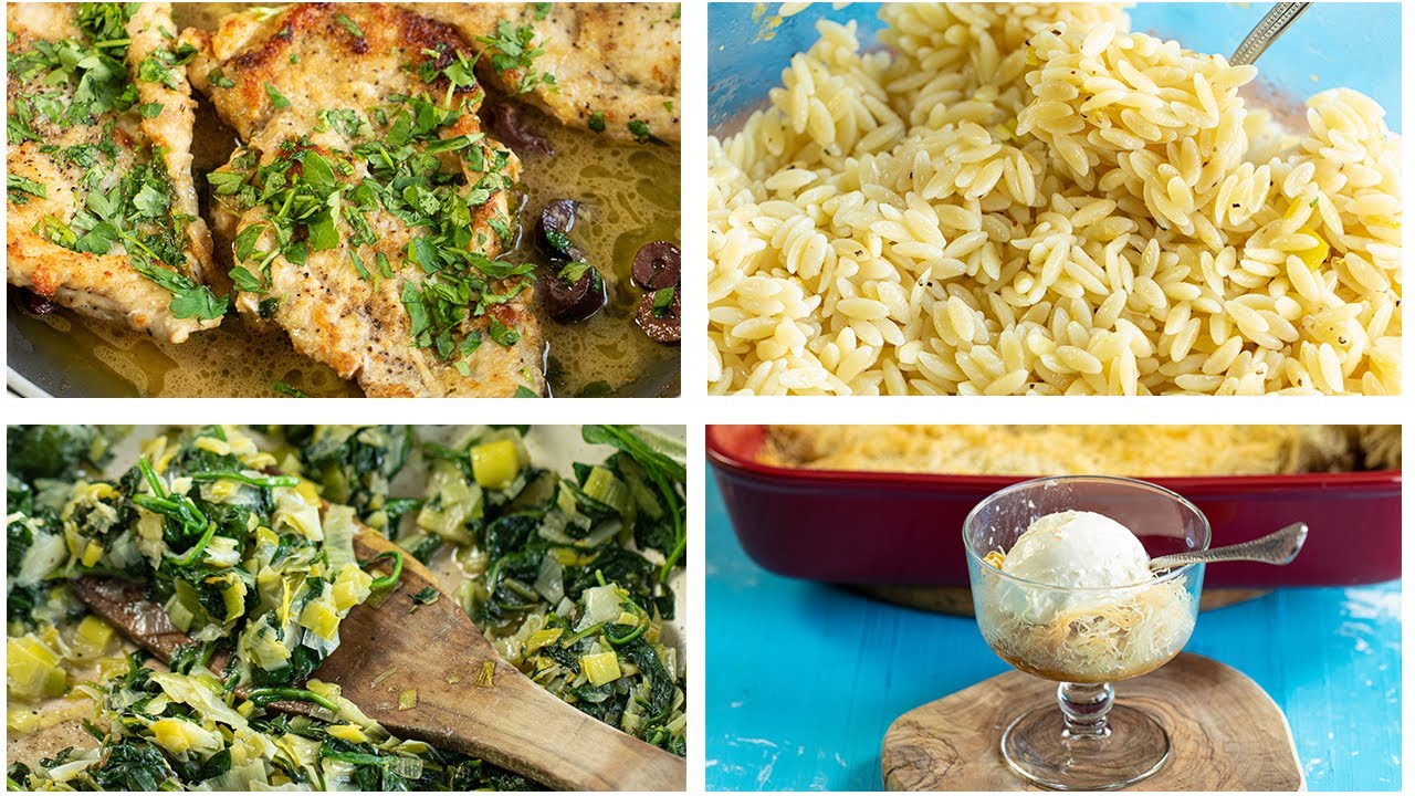 A Greek Chicken Dinner in 60 Mins! Lemon Butter Chicken plus Dessert!!