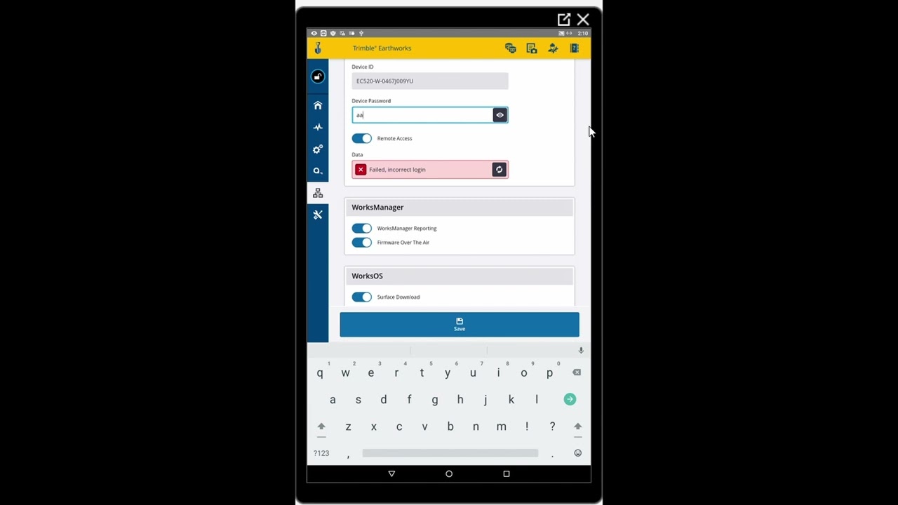 Trimble Worksmanager: Troubleshooting - Credentials fail when testing