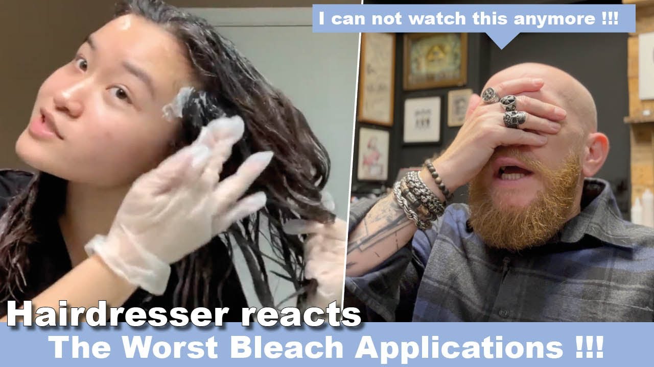 The WORST Bleach Applications You’ll EVER See! Hairdresser Reacts to EPIC Fails