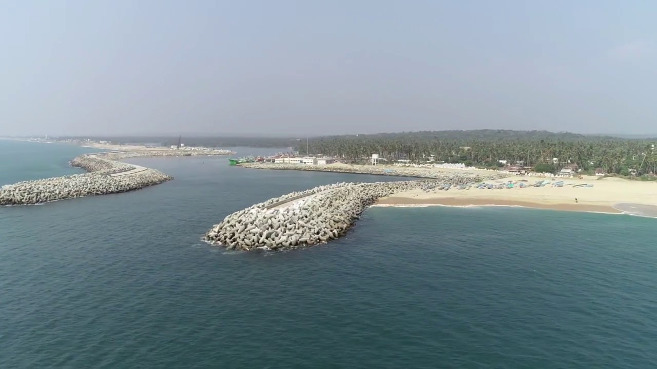 Thengapattanam Beach | Harbour | Aerial View 4K HD