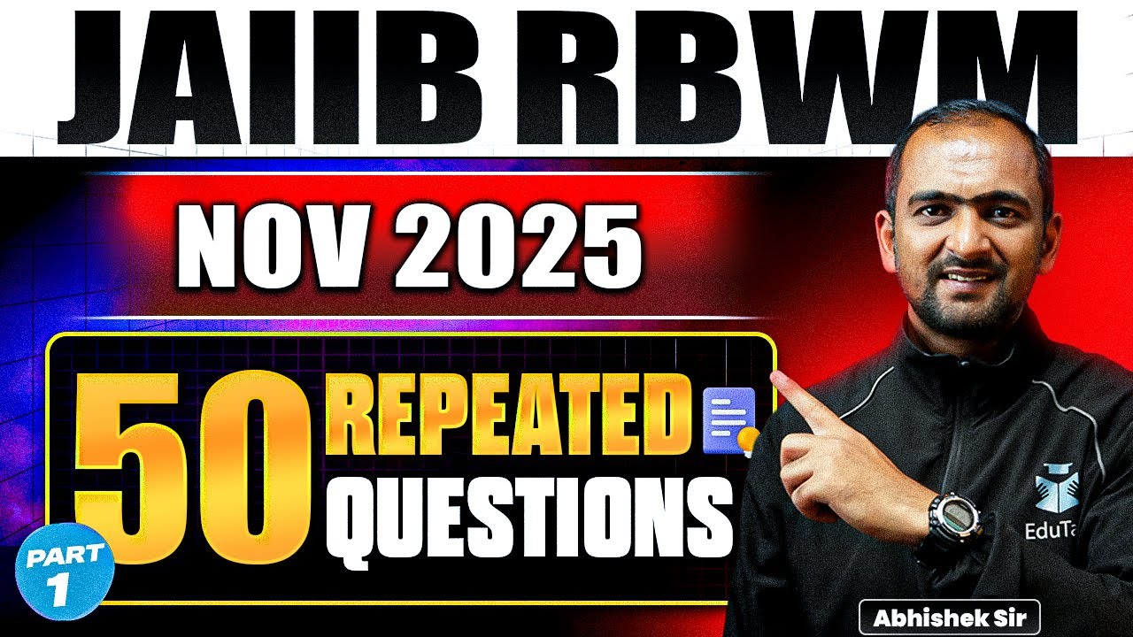 JAIIB RBWM Most Important Questions 2025 | JAIIB RBWM Important Topics MCQ,PYQ | JAIIB Nov 2025