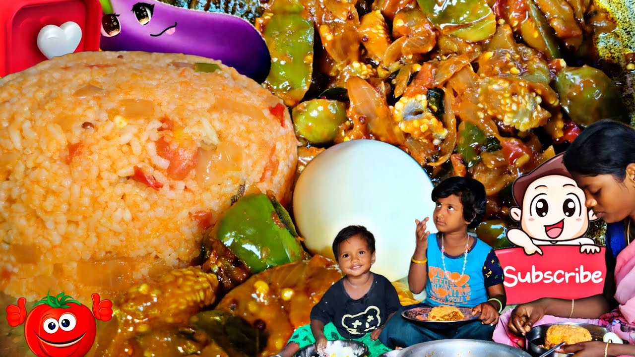#தக்காளிசாதம் //  #கத்தரிக்காய்கூட்டு வாங்க சாப்பிடலாம் // @Rameswarammeenavanfamily 