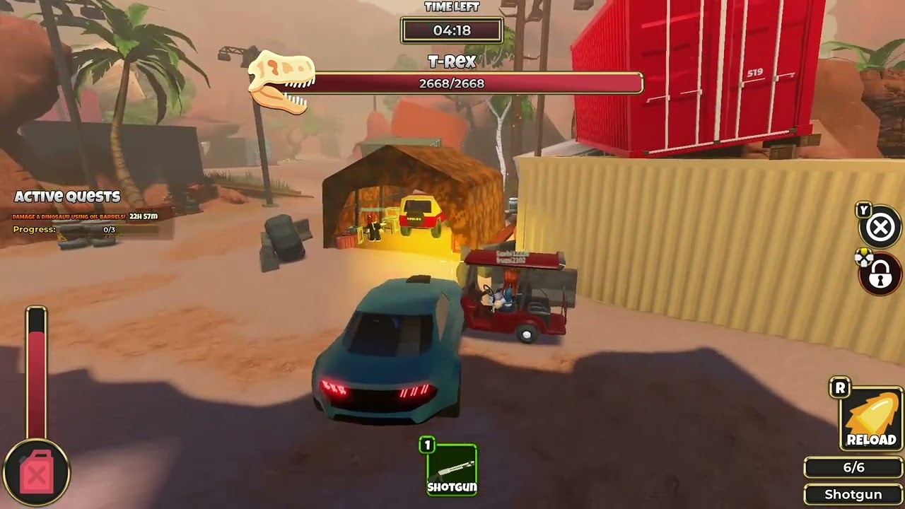 Dinodetruct vs T-Rex  in Roblox primal pursuit 