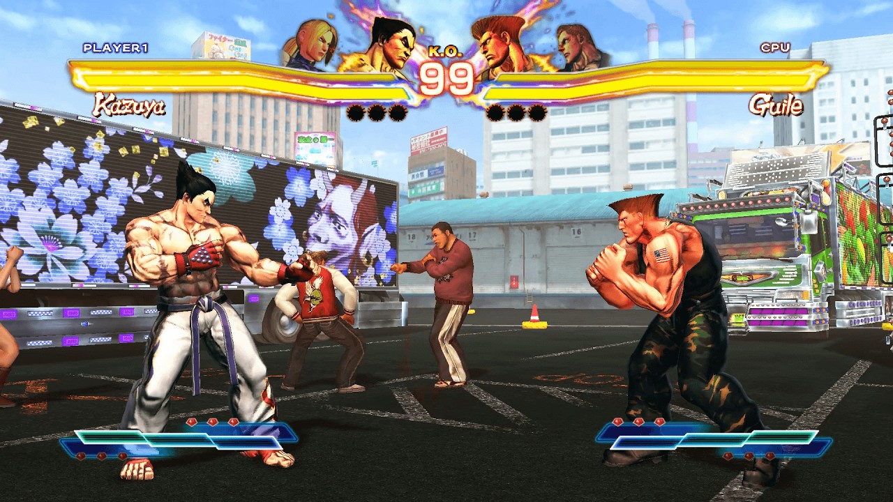 Kazuya & Nina vs Guile & Abel  (Hardest AI) - Street Fighter X Tekken.