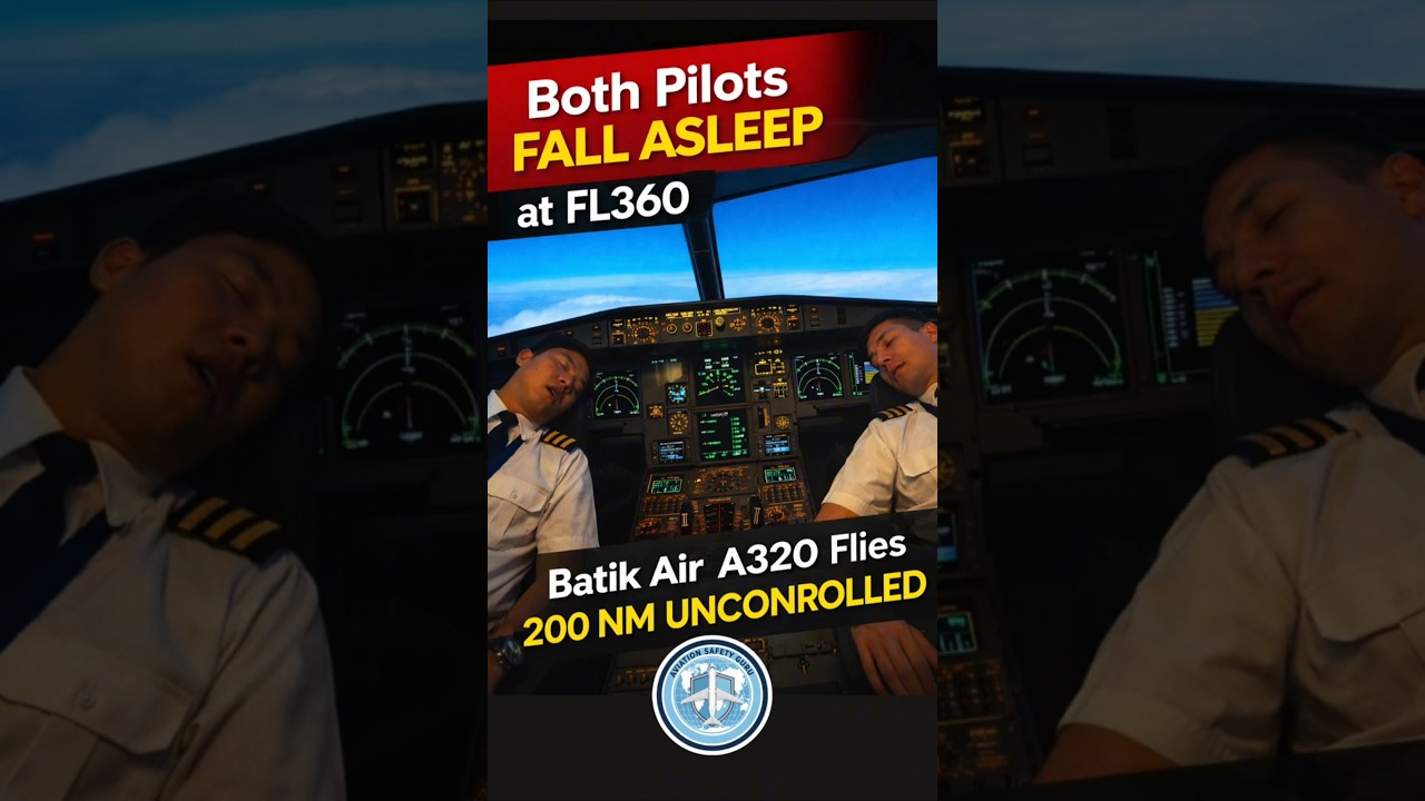 Both Pilots FALL ASLEEP at FL360 | Batik Air A320 Flies 200 NM Uncontrolled #youtubeshorts #shorts