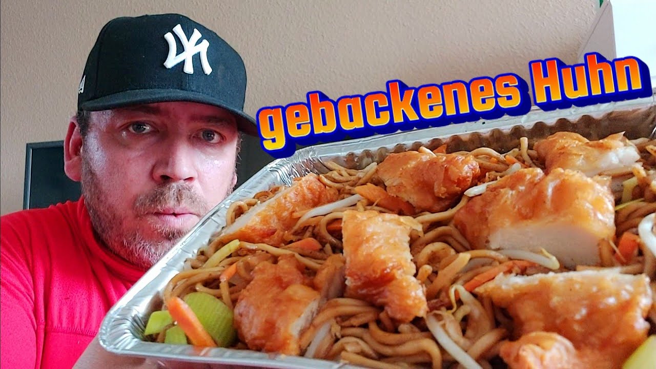 | MUKBANG | Gebratene Nudeln mit gebackenem Hähnchen und Gemüse /Asia-Food/
