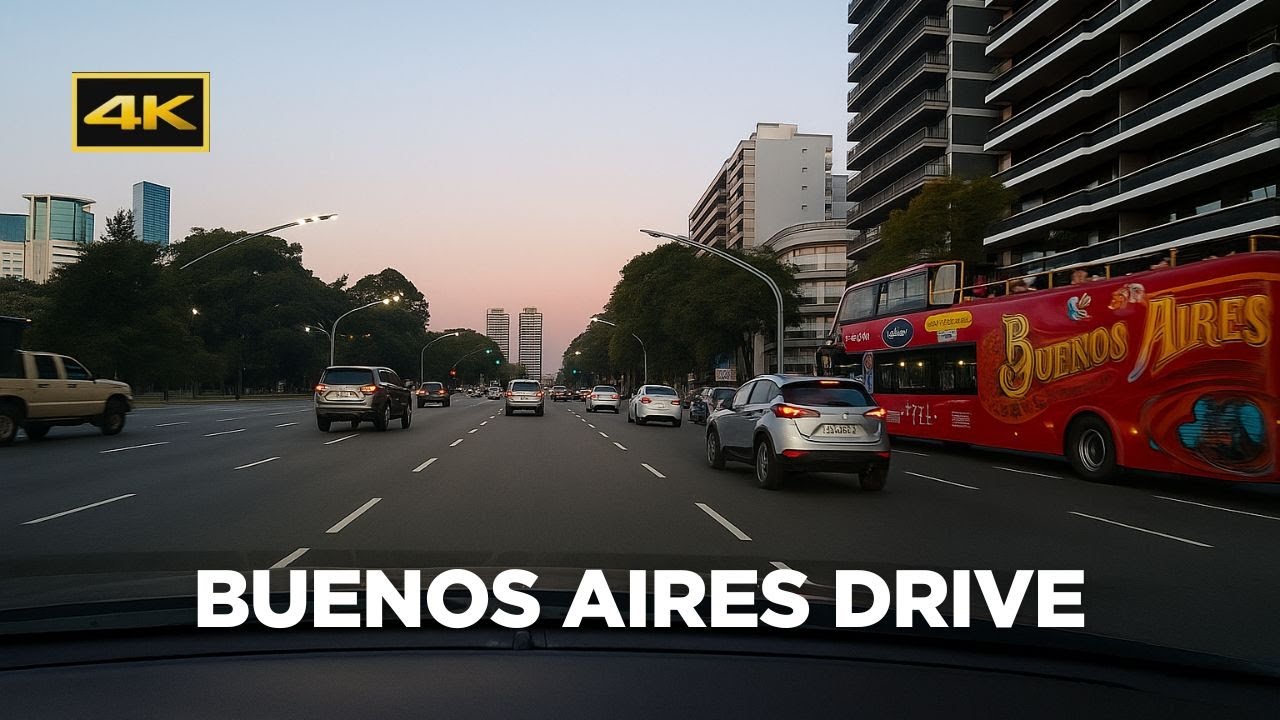 Afternoon to Night Driving in Buenos Aires - 4K 60fps