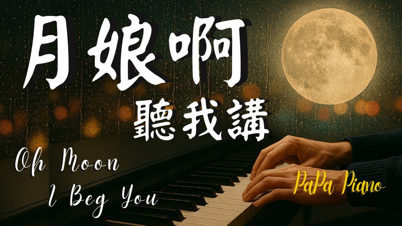 🌕月娘啊！聽我講《歌詞字幕》｜江蕙/熊天益｜ Oh Moon, I Beg You｜台語經典｜鋼琴演奏 Piano by PaPa《No.185》