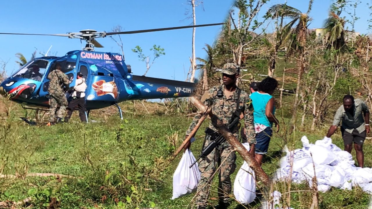 Helicopter landed with hurricane relief package in my backyard 