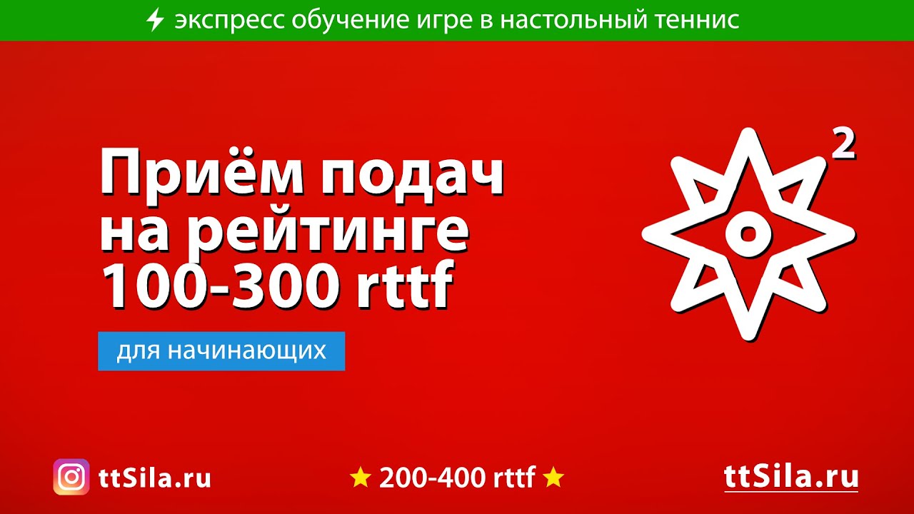 Приём подач в настольном теннисе на рейтинге 100-300 rttf