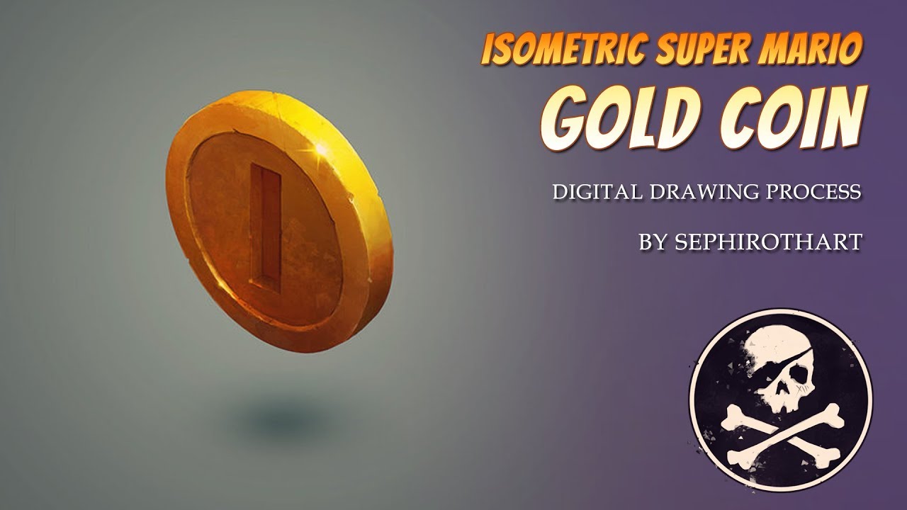 ISOMETRIC GOLD COIN in Photoshop! Digital Drawing Process [PART 3] ● Sephiroth Art