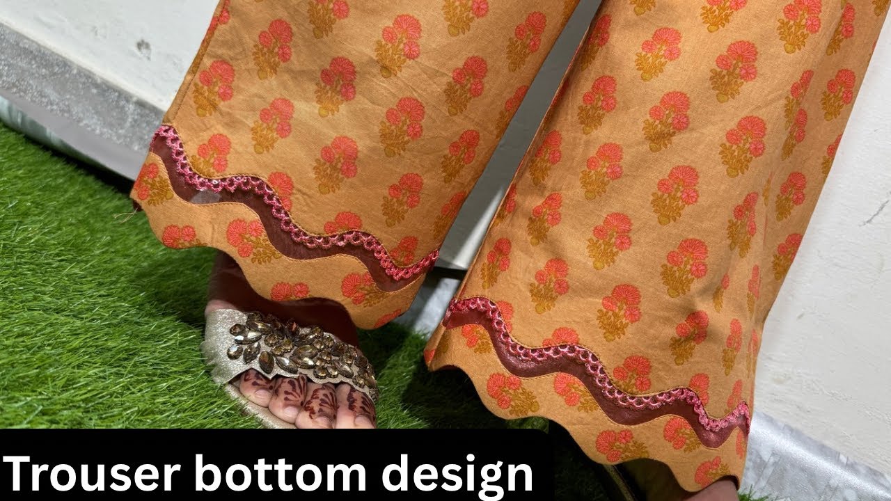 New latest Cutwork trouser bottom design cutting and stitching |salwar ke poncho ke design