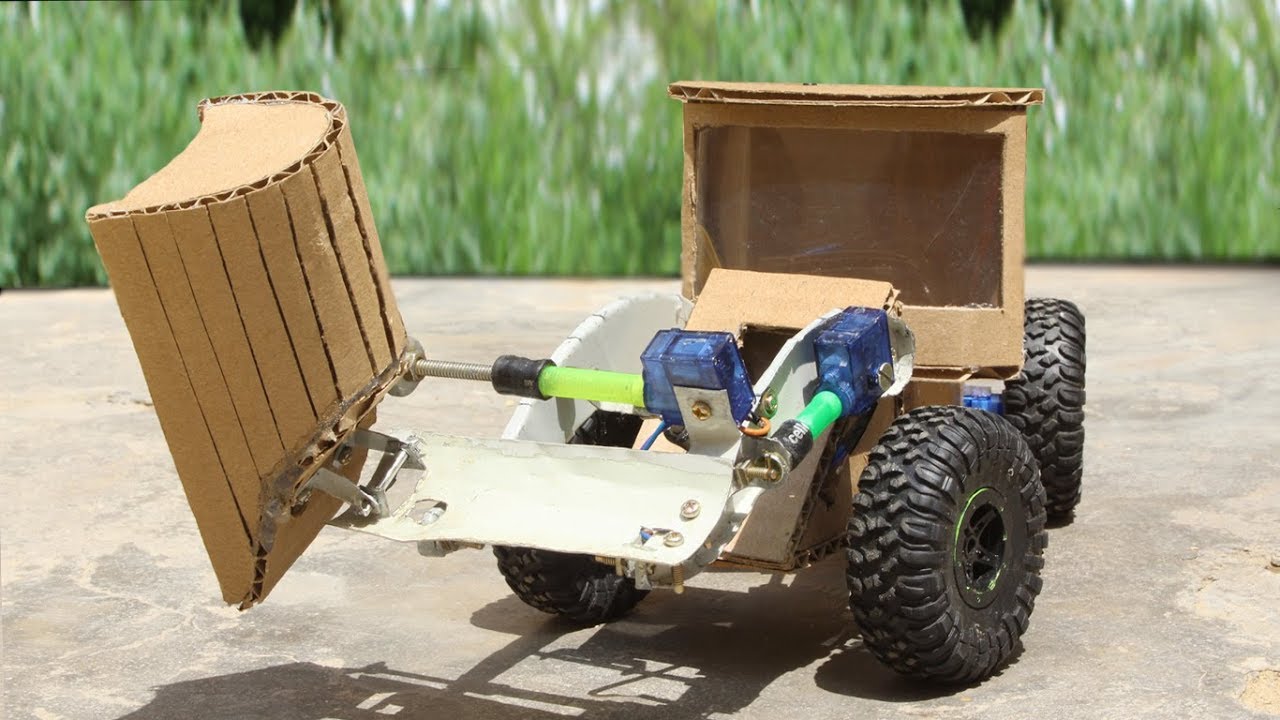 How To Make RC Side Dump Bucket With Cardboard ! RC Simple Toy
